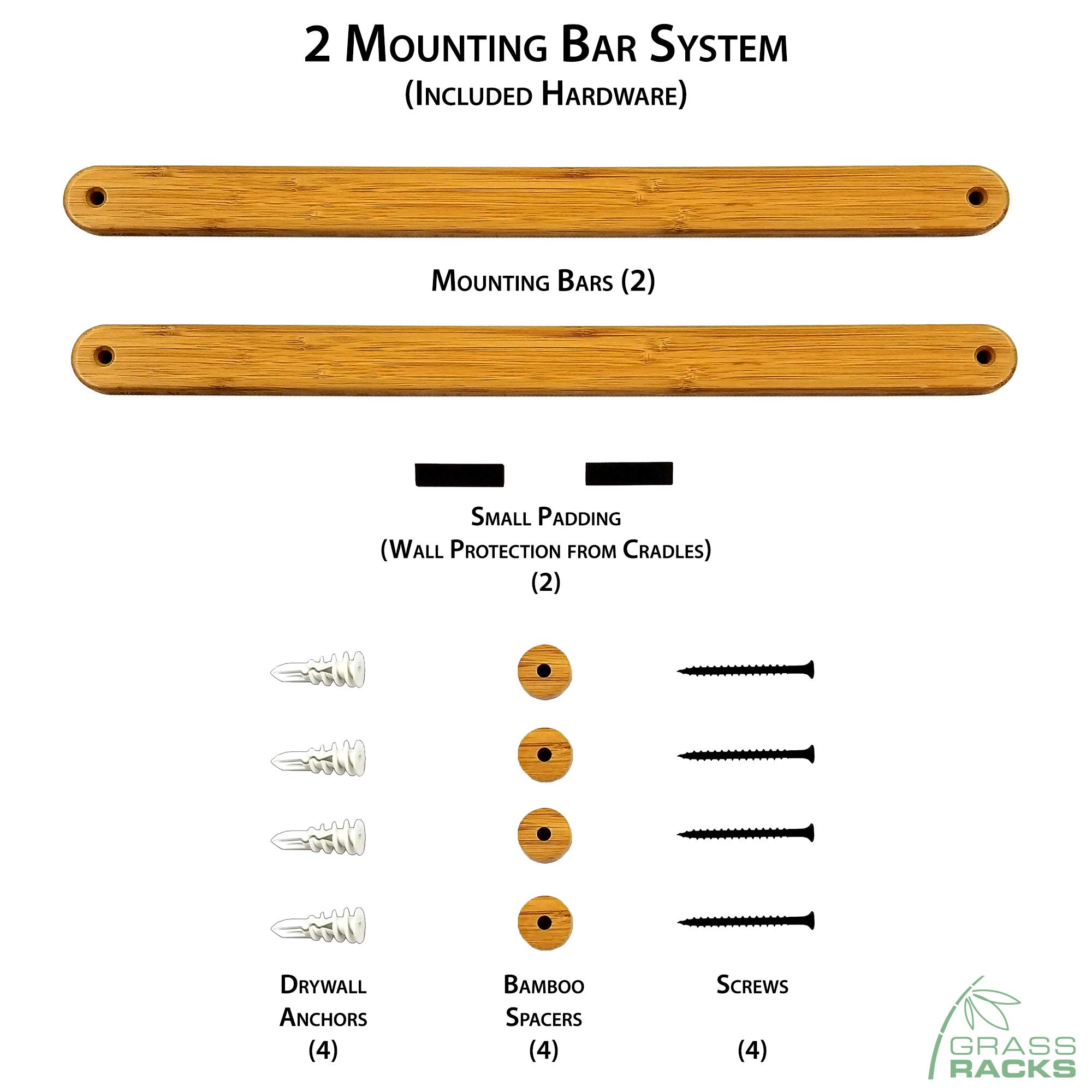 Premium Bamboo or Birch Wood Kayak & SUP Storage Rack - Heavy Duty Paddleboard Holder for 1 Kayak or Stand Up Paddle Board - Space Saving Wall Mount for Garage, Backyard, or Beach House (O'ahu Style)