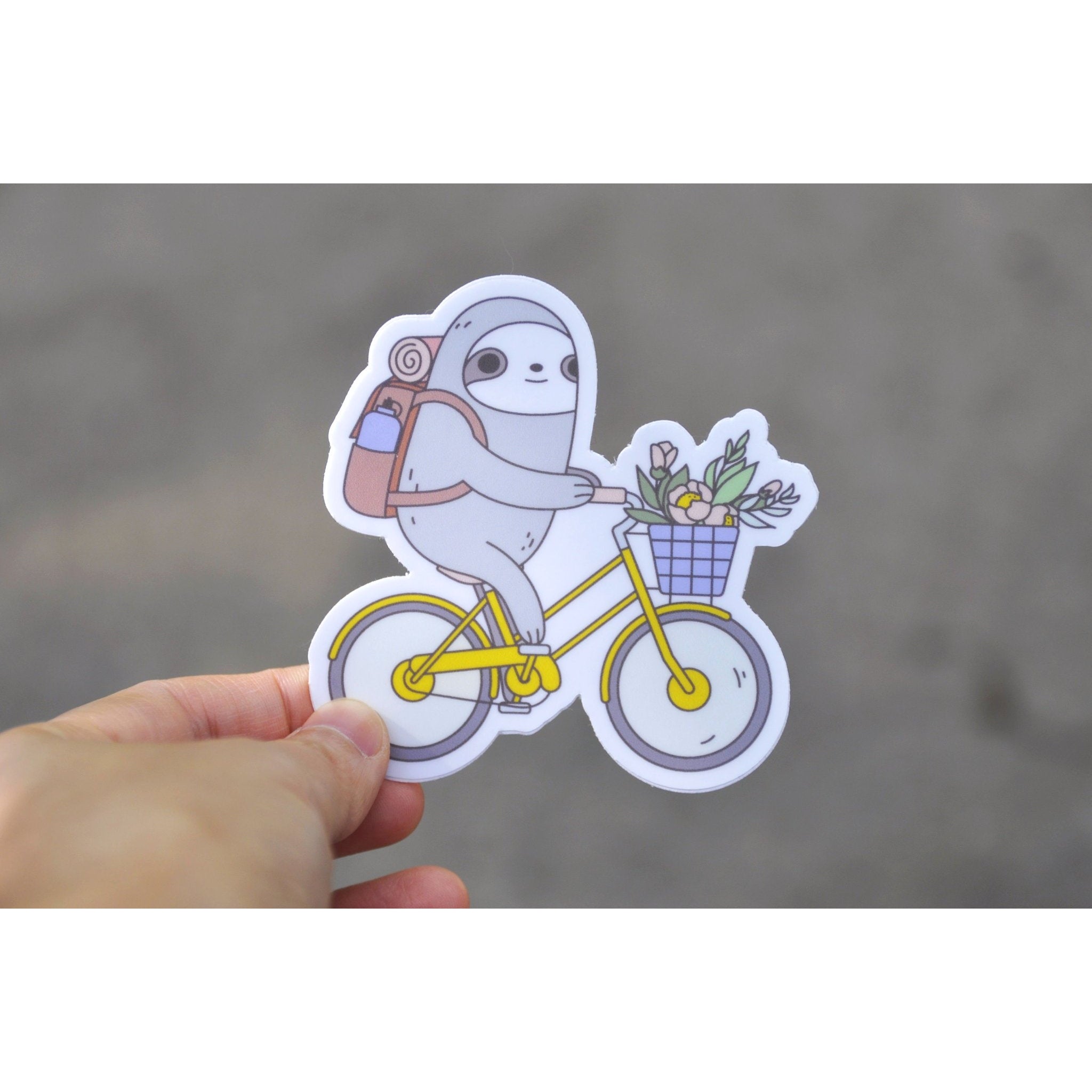 Biking Sloth Vinyl Sticker - Waterproof & Durable Decal for Laptops, Bikes, Helmets - Perfect for Cycling Enthusiasts & Outdoor Adventures