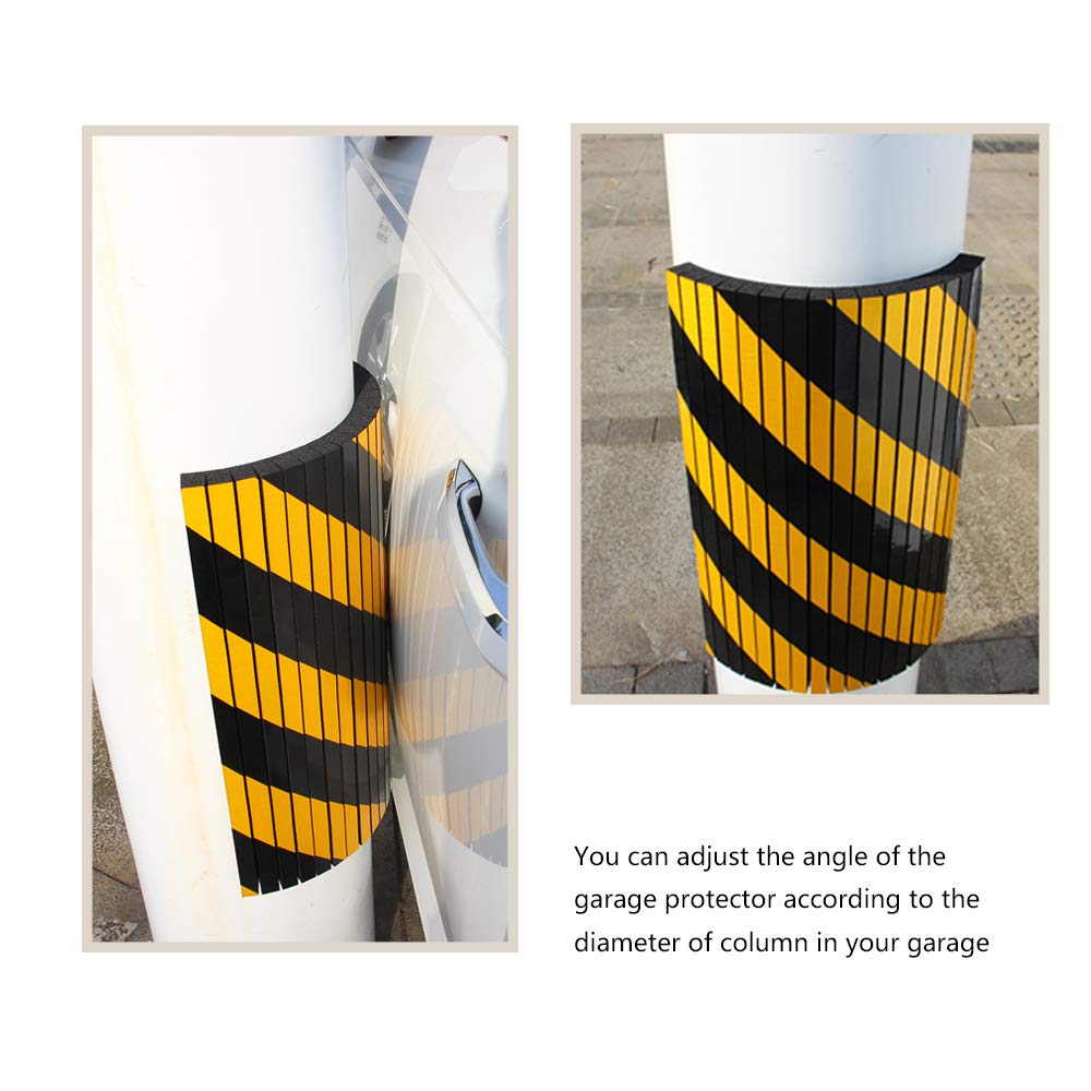 Garage Wall Protector Foam Column Guard - Reflective Edge Bumper for Parking Garages & Driveways (2-Pack) - Prevent Vehicle Damage to Walls & Poles - Perfect for Home Garages, Commercial Parking Lots & Tight Spaces