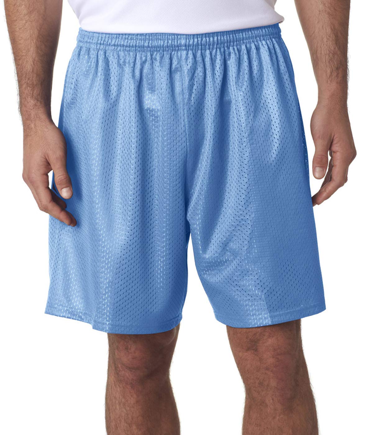 Breathable A4 Seven-Inch Inseam Mesh Athletic Shorts for Men - XL Size in Light Blue | Perfect for Running, Gym Workouts & Summer Sports