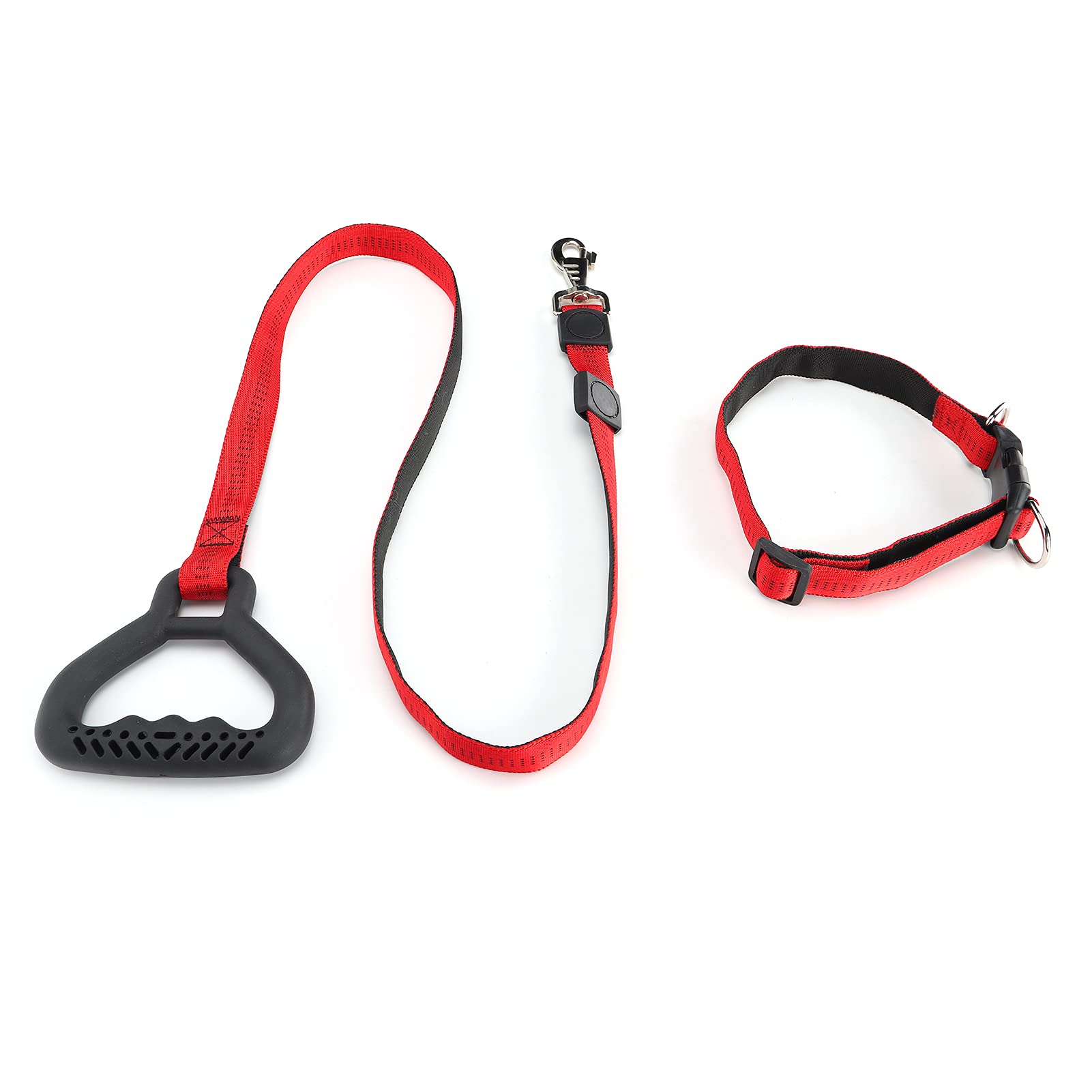 Premium Dog Leash and Collar Set - Strong Elastic Structure with Comfortable Handle for Walking, Training & Outdoor Adventures (Red) - Perfect for Daily Walks, Park Visits & Pet Training Sessions