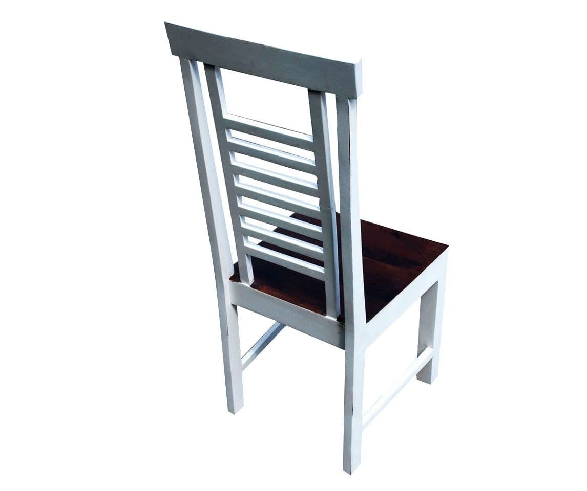 French Blanc Wooden Chair - Solid Wood Dining Chair, Farmhouse Style, Comfortable Seating for Kitchen, Dining Room, or Office - Perfect for Home Decor & Entertaining
