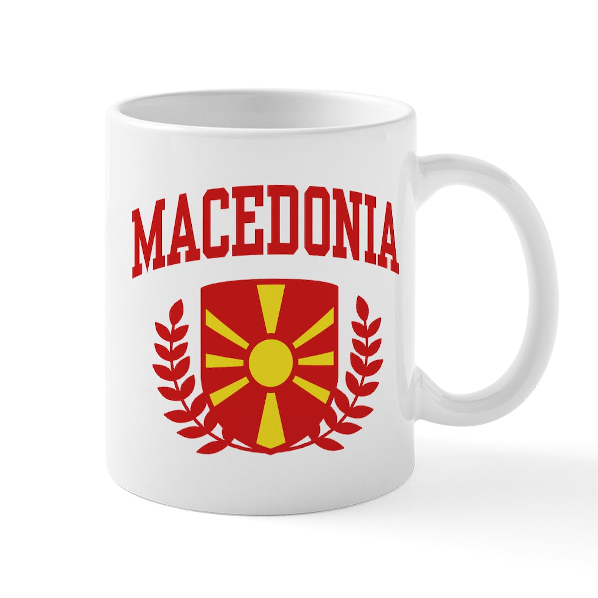 Macedonia Ceramic Coffee Mug 11 oz (325 ml) - Durable & Stylish Cup for Hot & Cold Beverages - Perfect for Home, Office, or Gifts