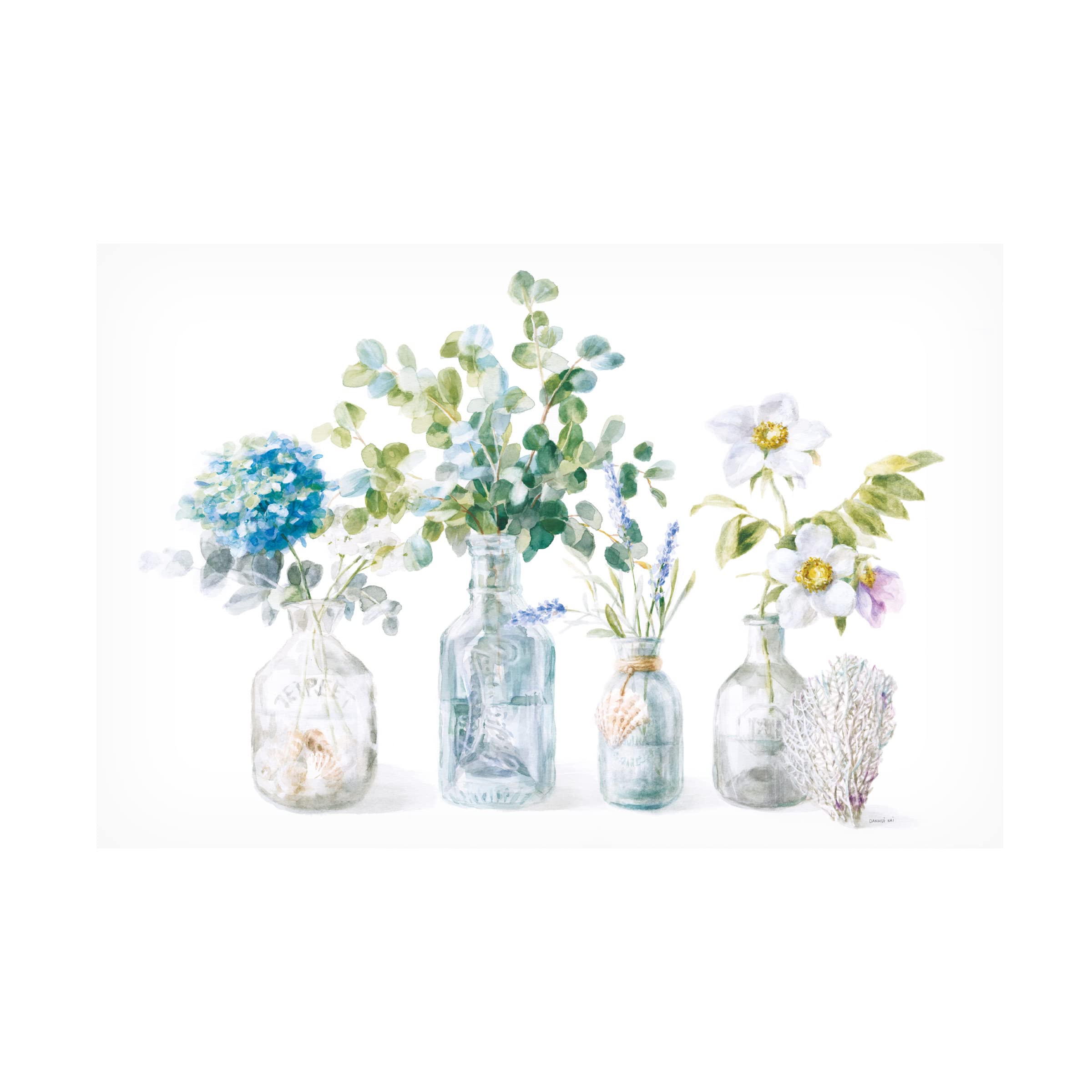 Danhui Nai 'Beach Flowers I' Canvas Wall Art Print - Coastal Home Decor for Living Room, Bedroom & Office | Trademark Fine Art Collection