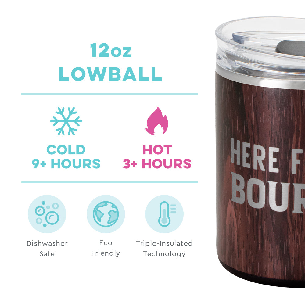 Premium Bourbon Lowball Tumbler Glass - 12oz Whiskey Drinking Glass for Bourbon, Scotch & Cocktails - Perfect for Home Bar, Gifts & Entertaining