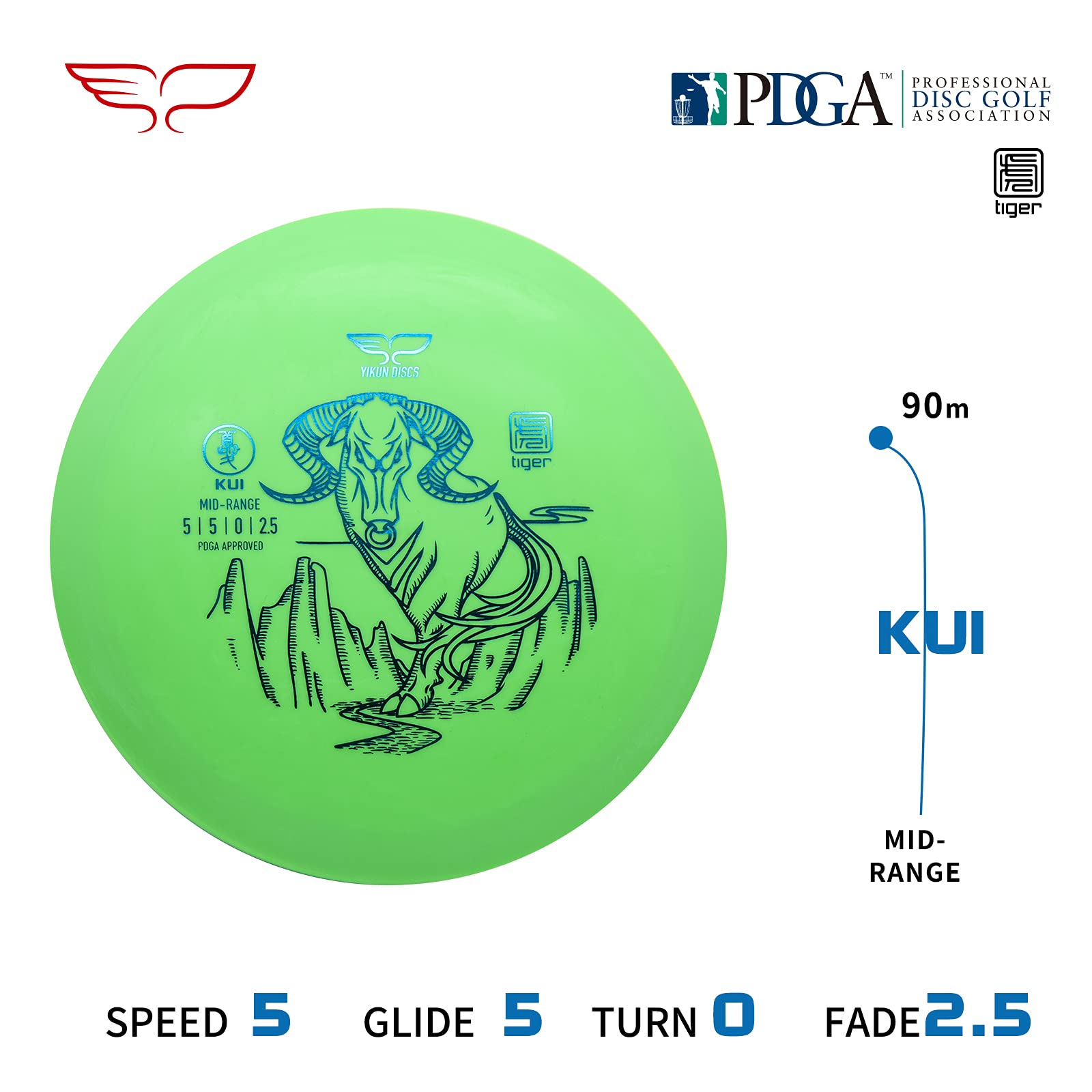 Yikun PDGA Approved Disc Golf Starter Set - 4 Discs (165-175g) with Driver, Mid-Range, Putter & Mini Disc for Beginners | Perfect for Practice, Tournaments & Outdoor Recreation