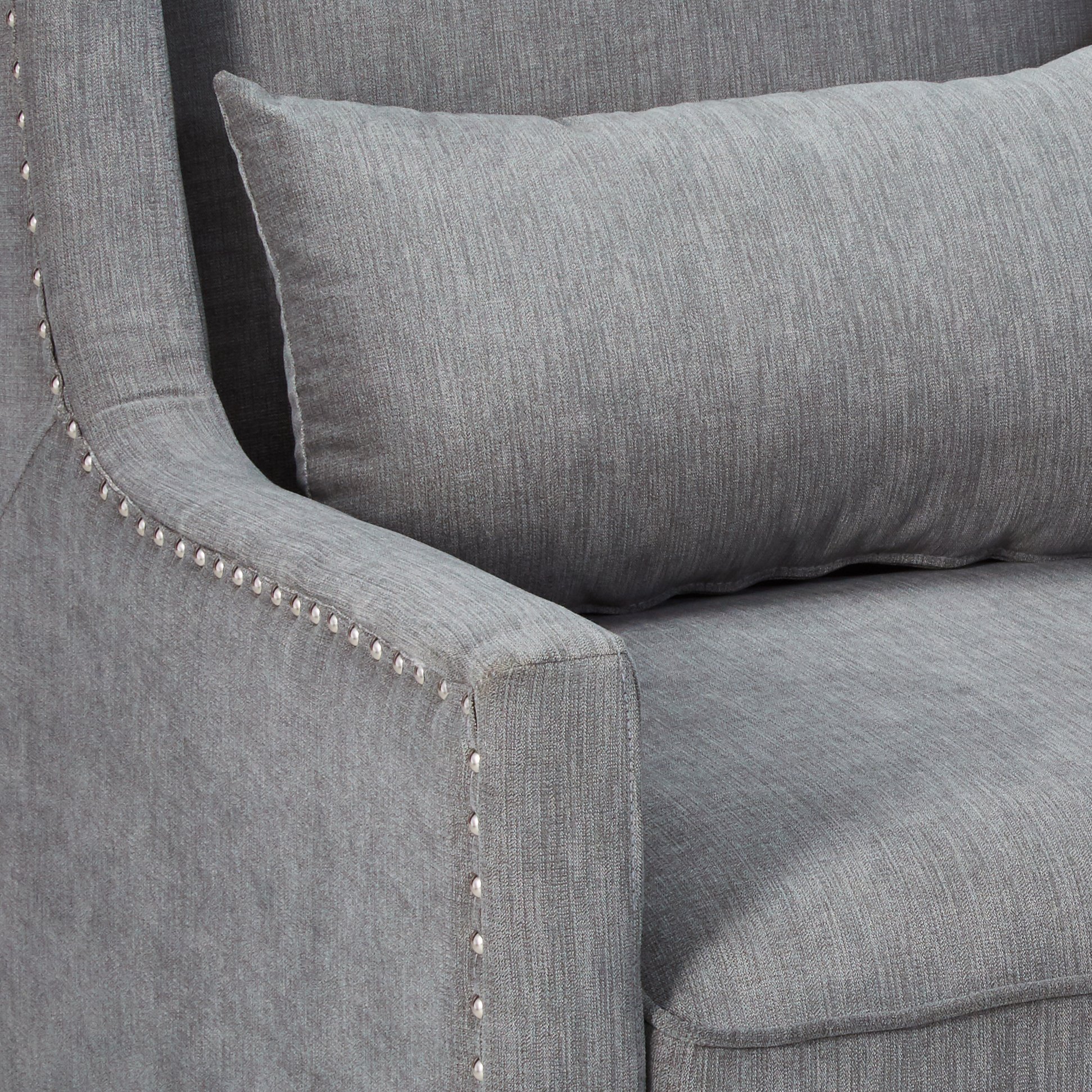 247SHOPATHOME Modern Grey Living Room Chairs - Comfortable Lounge Chairs for Home, Office & Reading Nook - Soft Fabric Accent Chairs with Sturdy Metal Legs (Set of 2)
