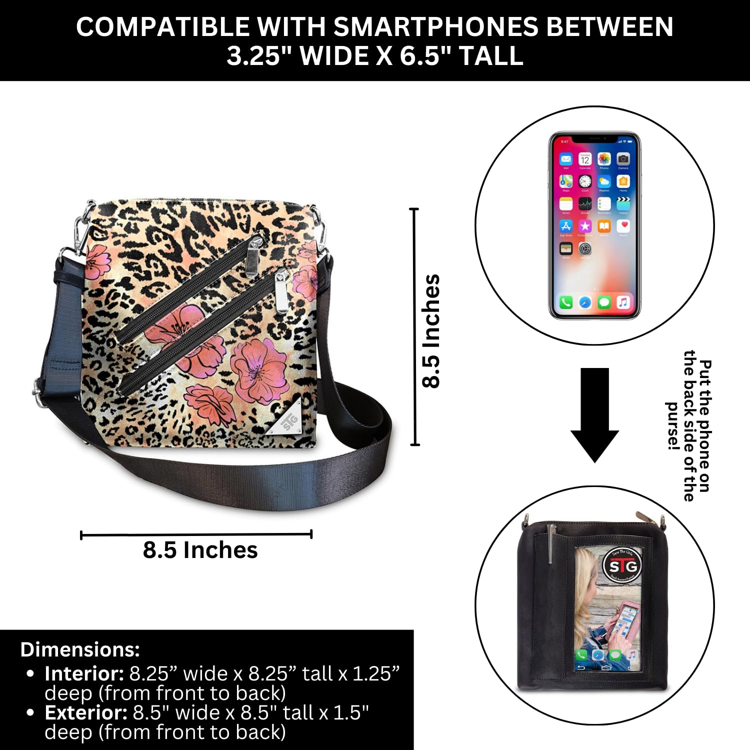 Zoe Touch Screen Women’s Crossbody Handbag - Stylish Clutch & Phone Case Purse for Everyday Use, Work, and Travel