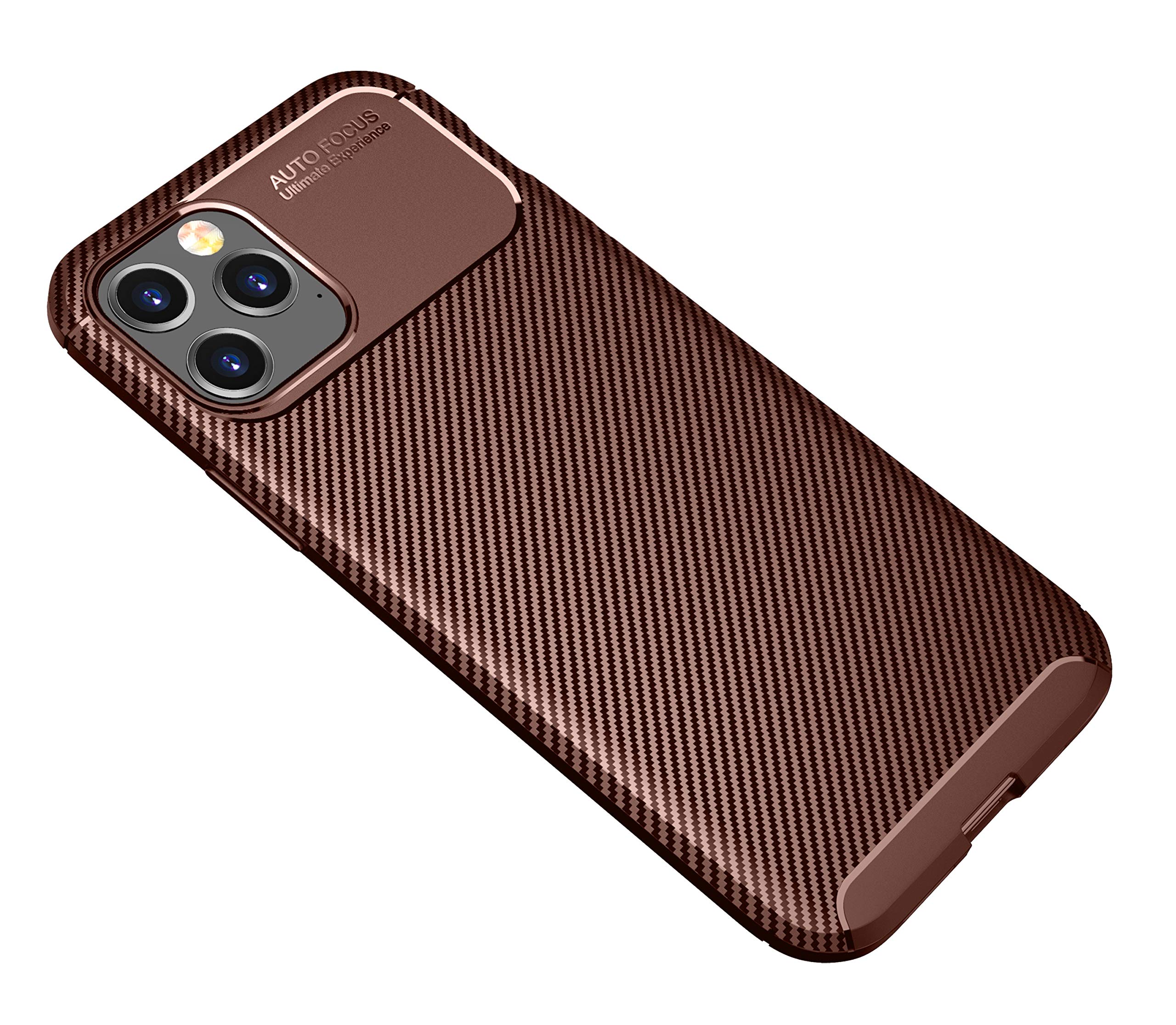 Carbon Fiber iPhone 12 Pro Max Case (6.7 Inch) - Anti-Scratch Shockproof Protective Cover with Premium Texture Design | Perfect for Daily Use, Travel & Outdoor Activities (Carbon Coffee)