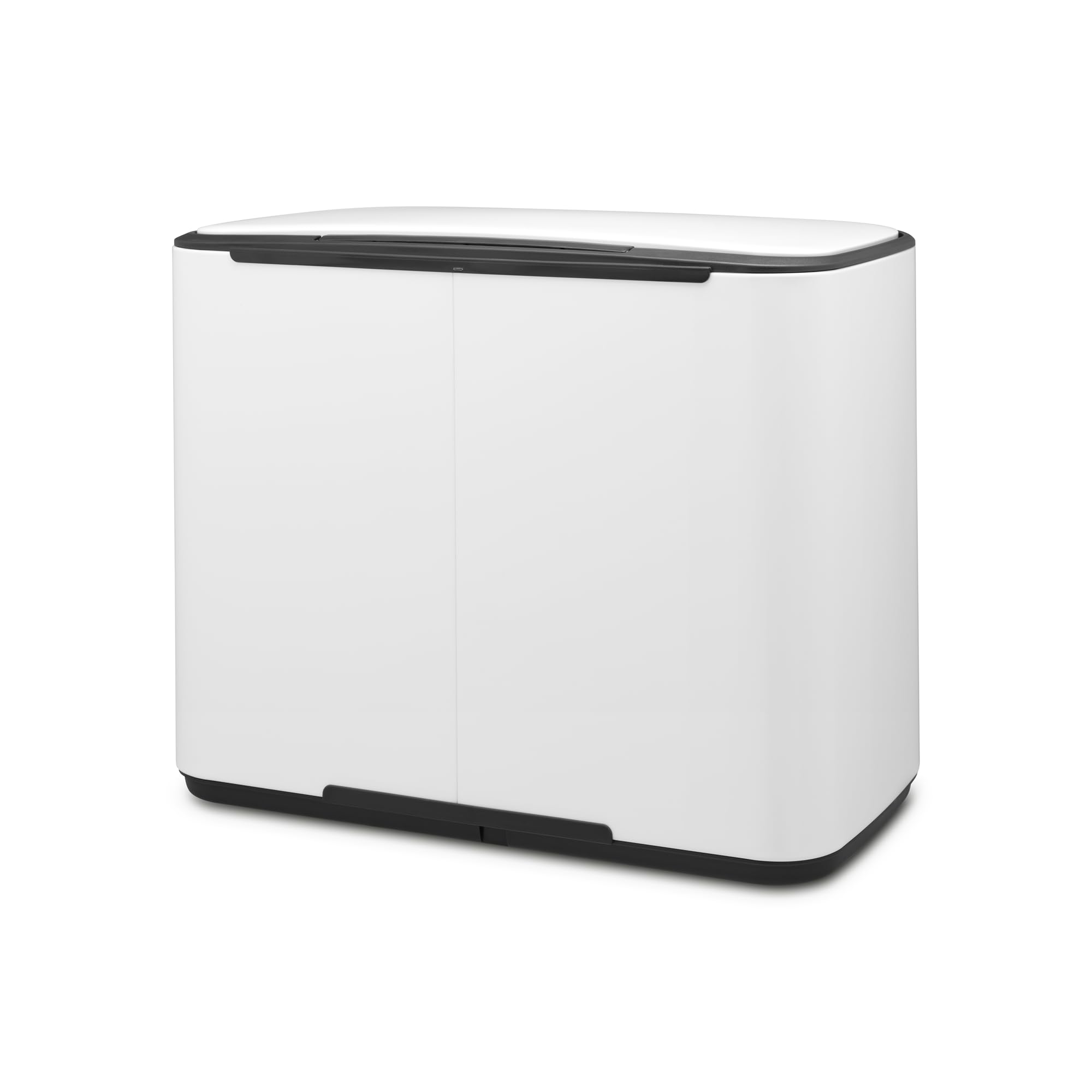 Brabantia Bo Step-On Pedal Trash Can - 3 & 6 Gallon Inner Buckets, White Waste & Recycling Garbage Bin with Removable Compartments + Free Bags - Perfect for Kitchen, Office, or Bathroom Organization