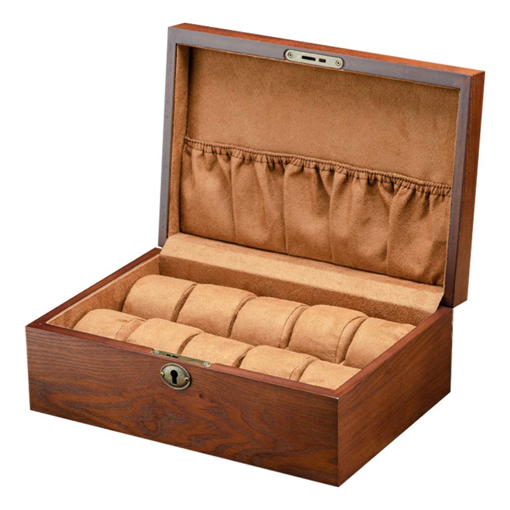 Hemobllo 1pc Premium Wooden Watch Box - Luxury Watch Storage Case & Organizer with Glass Top for Men and Women - Perfect for Watch Collection Display, Travel, and Gift Giving