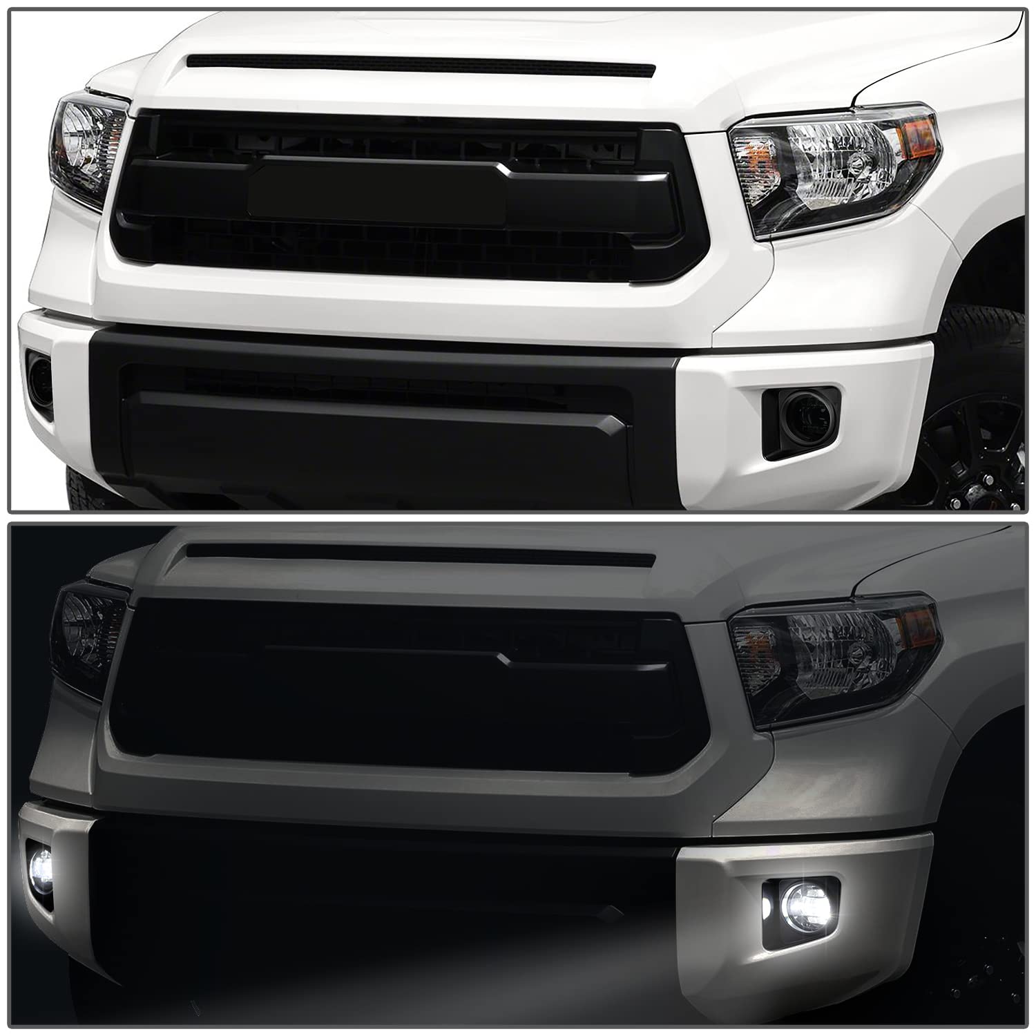DNA MOTORING FL-ZTL-363-SM Pair of Black Housing Fog Lights with Bezels - Compatible with 2014-2021 Toyota Tundra, Smoked Lens - Upgrade Your Truck's Night Visibility for Off-Roading & Bad Weather Driving