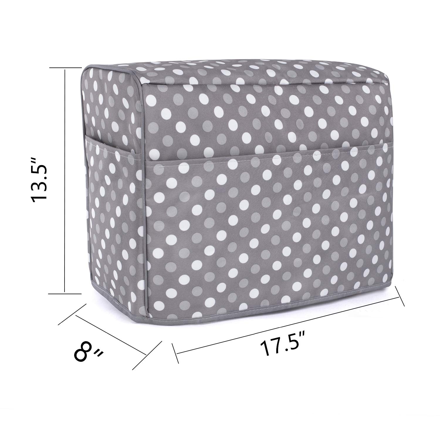 Luxja Sewing Machine and Serger Dust Cover - Universal Fit for Singer & Brother Sergers (Gray Dots Pattern) | Protects from Dust & Debris for Home & Studio Sewing Spaces