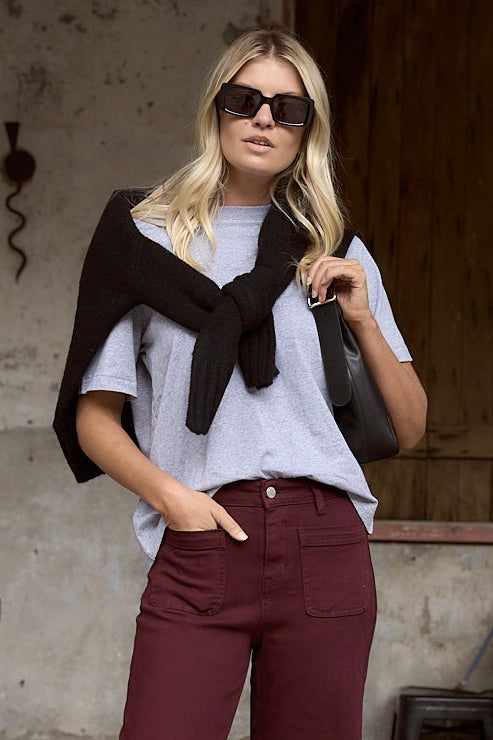 Street Grey Marle Crew Neck Short Sleeve Boxy Tee - Casual Oversized Cotton T-Shirt for Men & Women | Perfect for Streetwear, Summer Outfits and Layering