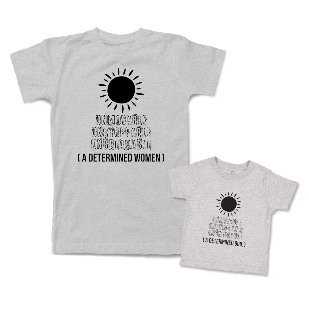 Mother's Day Matching Outfits for Mom and Daughter - Unmovable Unstoppable Unbreakable Cotton Set | Perfect for Family Photos, Special Occasions & Mother-Daughter Bonding