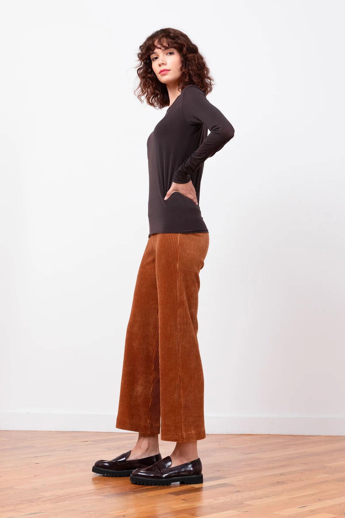 Alex Corduroy Pants for Men - Comfortable Slim Fit Corduroy Trousers in Cognac Brown | Casual Wear, Office, Fall & Winter Fashion