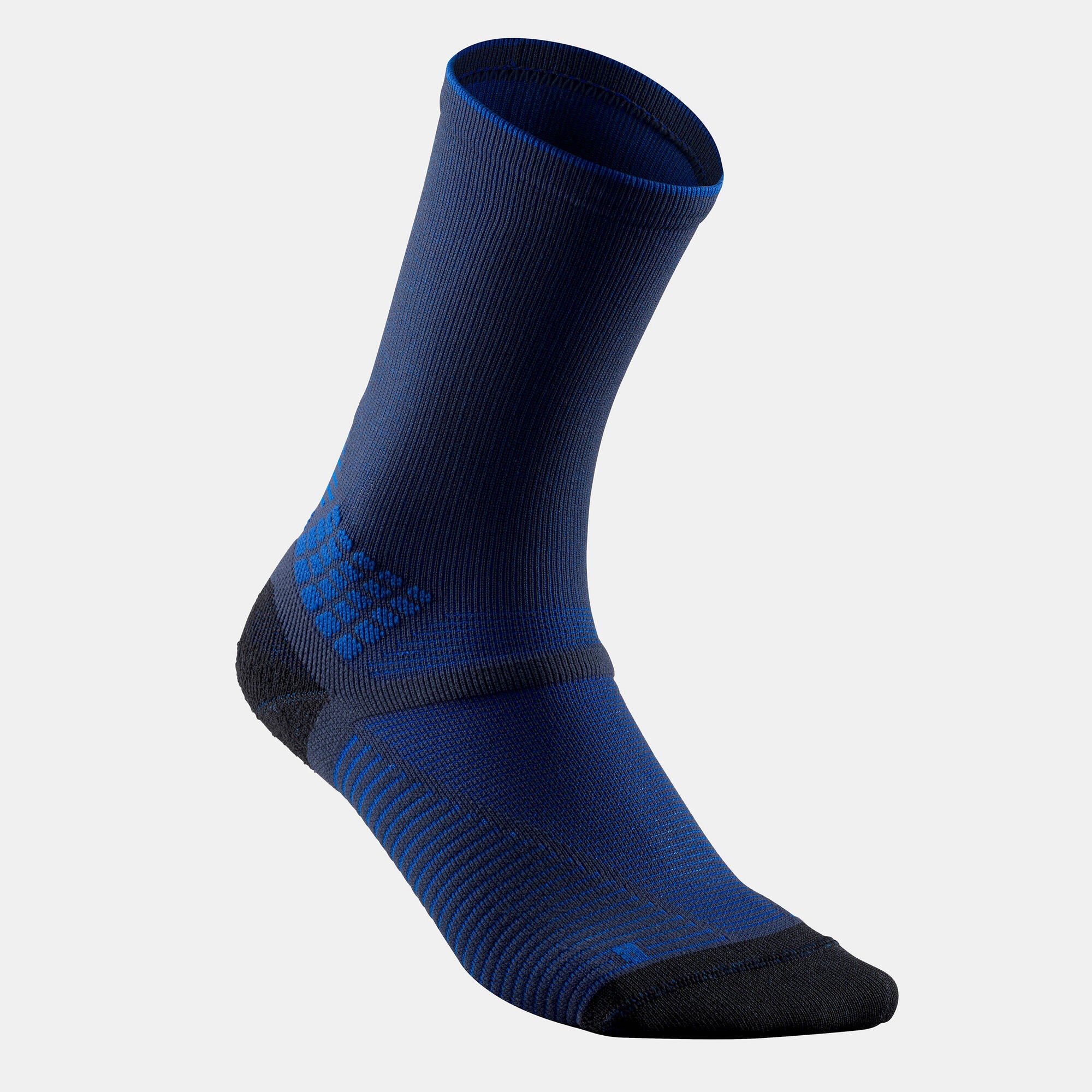 Quechua Hike 500 High Black Hiking Socks - 2 Pairs for Men & Women - Moisture Wicking & Cushioned for Outdoor Trekking, Camping & Mountain Climbing