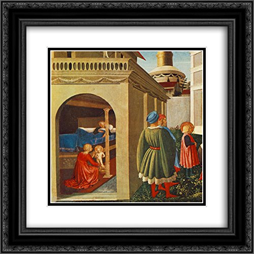 Fra Angelico St Nicholas Art Print - 20x20 Black Ornate Framed Religious Painting with Double Matting | Perfect for Christmas Decor, Church Gifts & Christian Home Wall Art