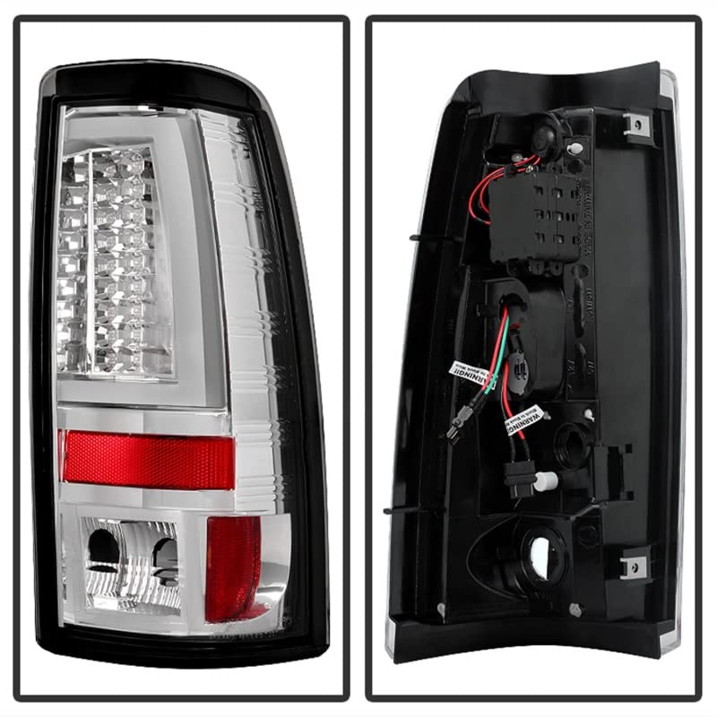 Spyder 5081902 LED Tail Lights for 2003-2007 Chevy Silverado 1500/2500 & Silverado Classic (Excludes Stepside) - Chrome Housing | Enhanced Night Visibility & Style Upgrade for Pickup Trucks