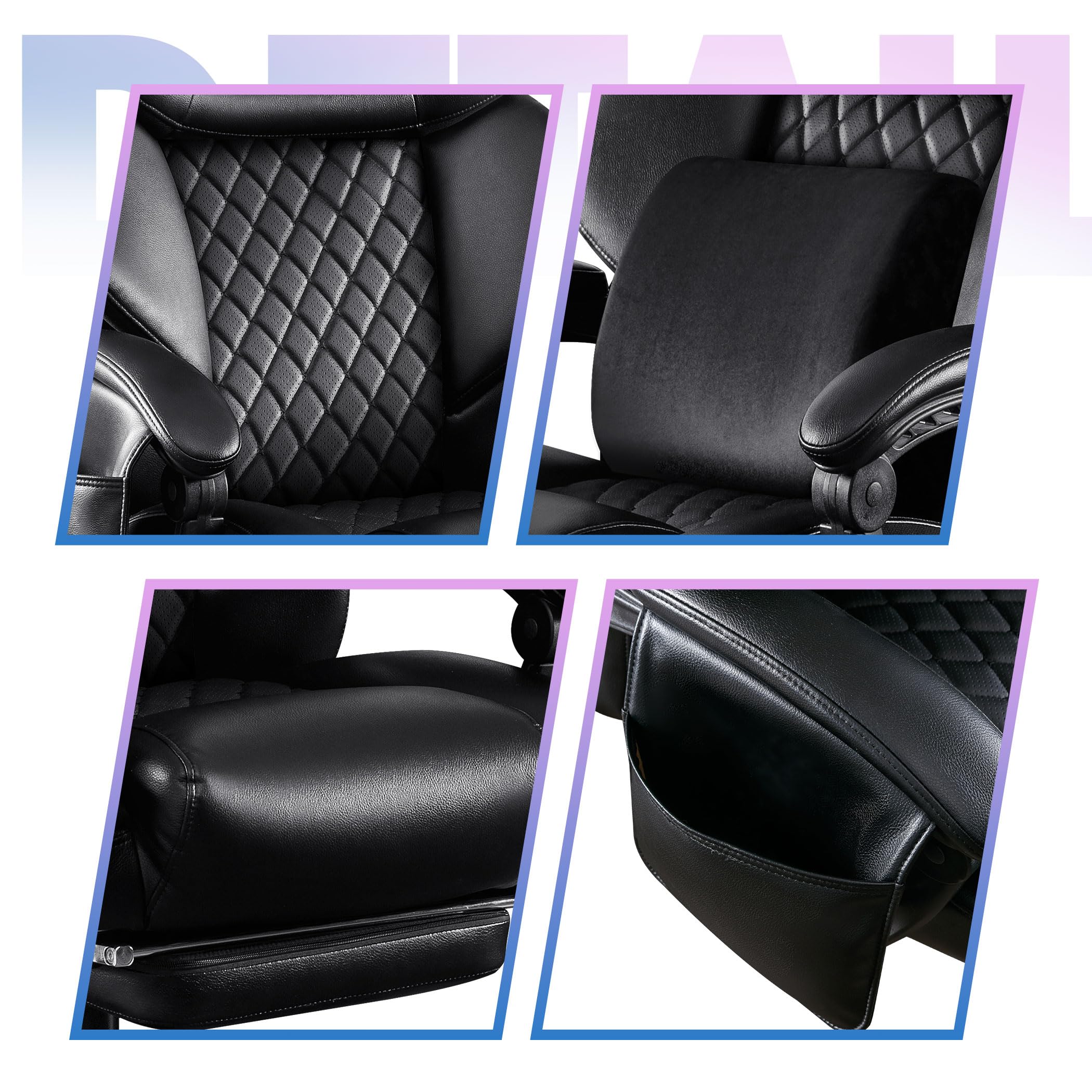 Big and Tall Executive Chair 500lbs Capacity - 3D Rolling Massage Lumbar Support, High Back Recliner with Footrest, Wide Breathable Seat - Office & Home Desk Chair for Large Men - Perfect for Long Work Hours & Gaming Sessions
