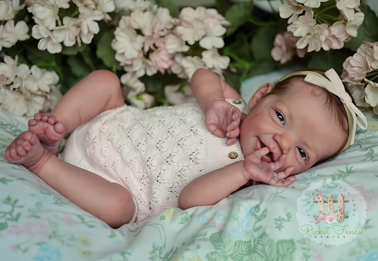 RXDOLL 20 Inch Realistic Baby Girl Doll - Anatomically Correct Soft Vinyl Full Body Silicone Reborn Doll with Sweet Smile | Waterproof Newborn Doll Toy Gift for Kids, Collectors & Therapy Use | Perfect for Playtime, Nursery Decor & Sensory Development