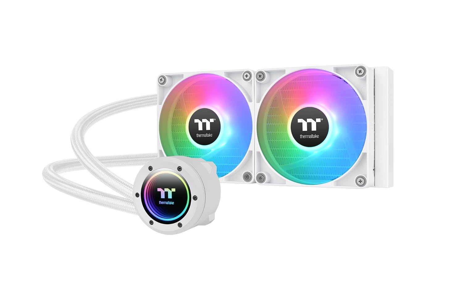 Thermaltake TH240 V2 ARGB Sync AIO Liquid CPU Cooler - Snow White Edition - 240mm Radiator - Intel/AMD Compatible - for Gaming PC, Workstation & Overclocking
