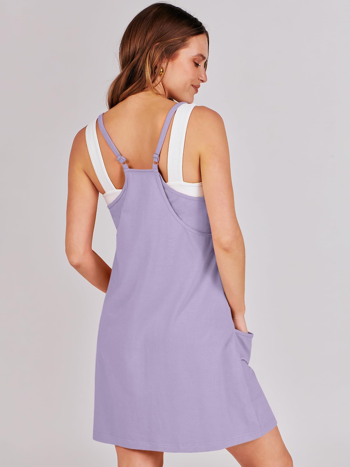 ANRABESS Women's Athletic Dress - Summer Tennis Workout Dress with Built-in Shorts, Active Sports Mini Romper for Gym, Running, Yoga & Vacation Travel Outfits