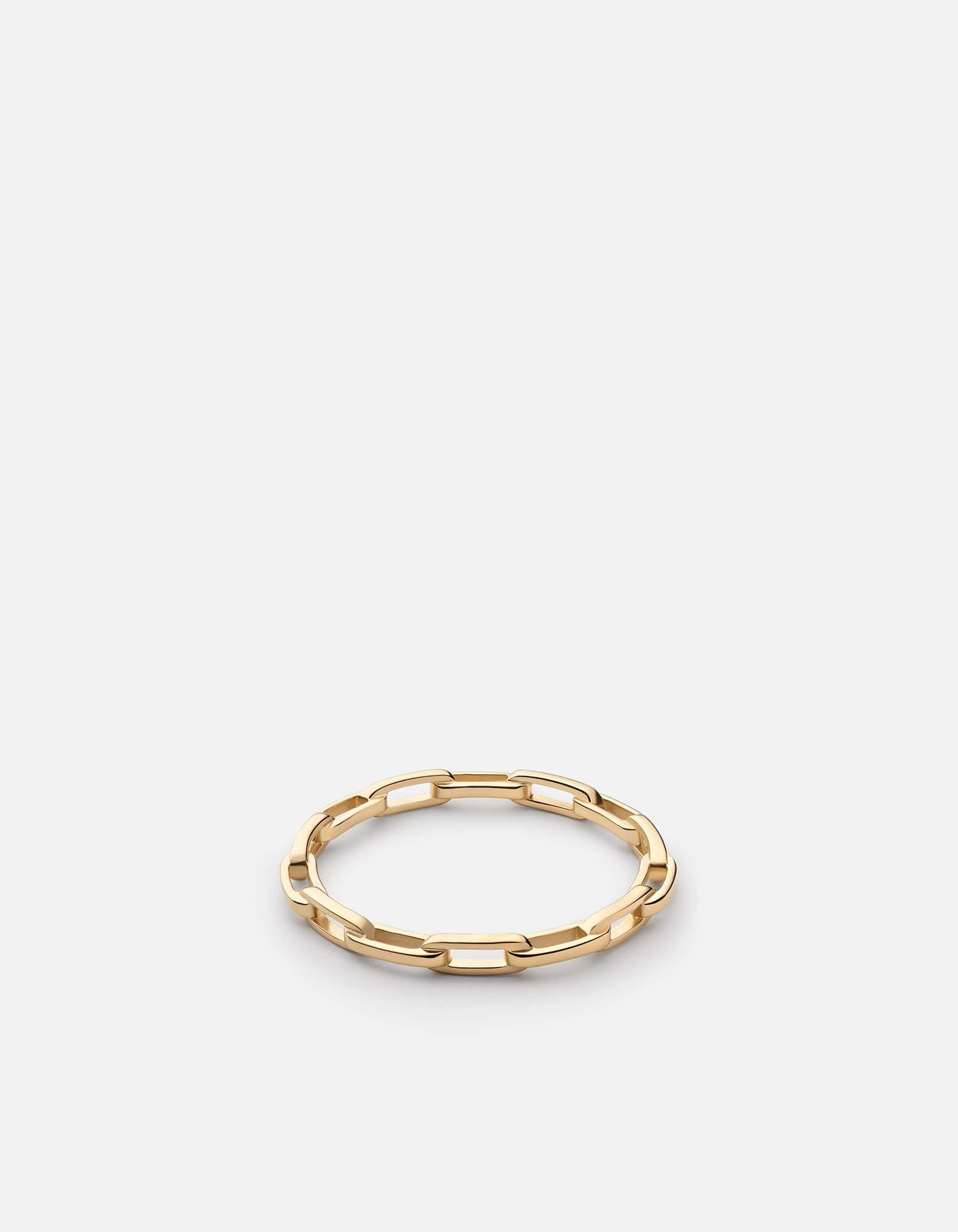 Thin Volt Link Ring - 14K Gold Vermeil Stackable Ring for Women - Perfect for Everyday Wear, Layering & Gift Giving