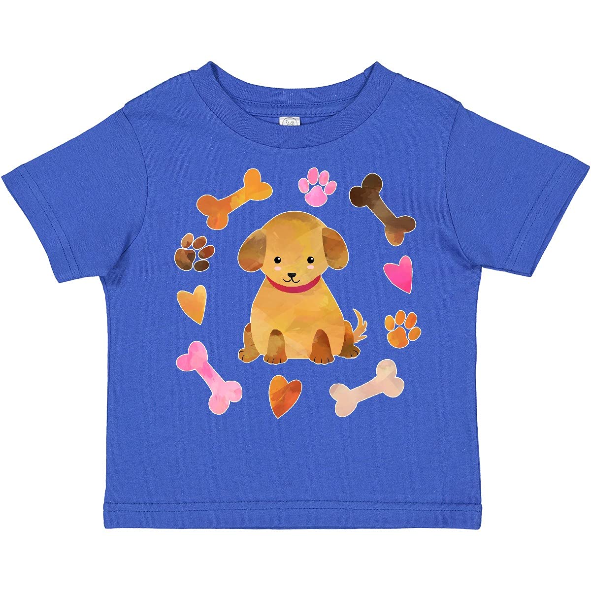 Inktastic Cute Puppy Valentine with Hearts and Bones Toddler T-Shirt - Adorable Dog Lover Outfit for Kids, Valentine's Day Gift, Birthday Present, Family Matching Outfits, Casual Wear for Toddlers