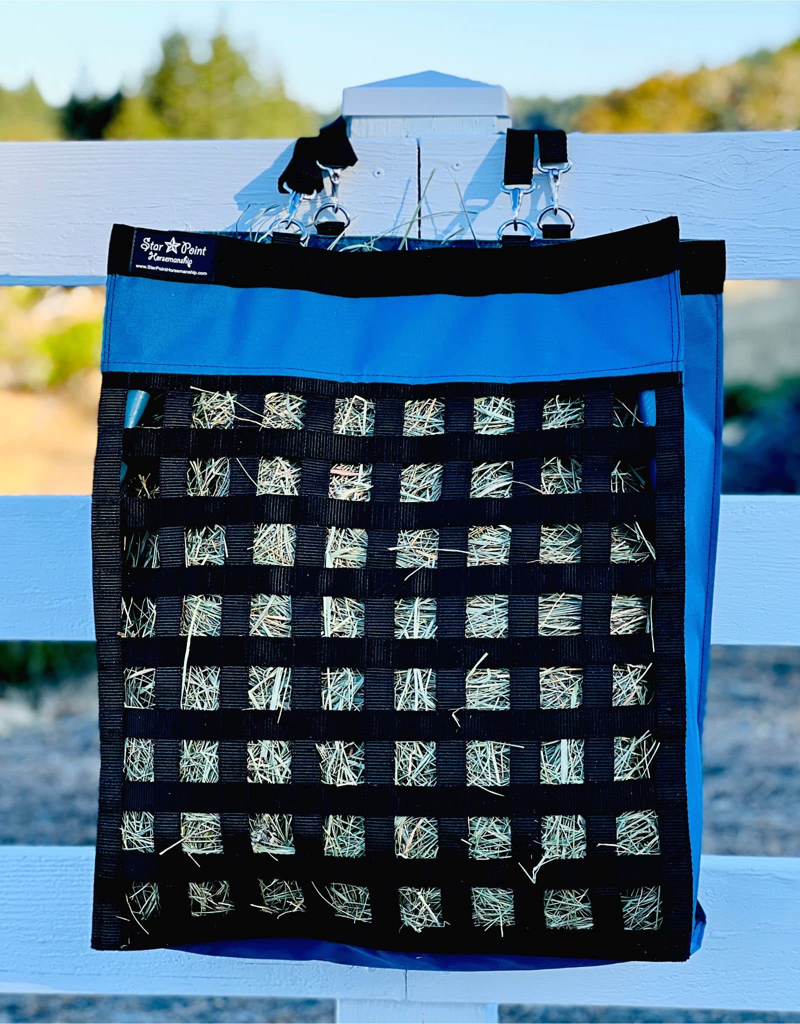 Premium Teal Slow Feed Hay Bag for Horses - Durable & Tangle-Free Design - Perfect for Stalls, Trailers & Pastures - Reduce Waste & Promote Healthy Eating