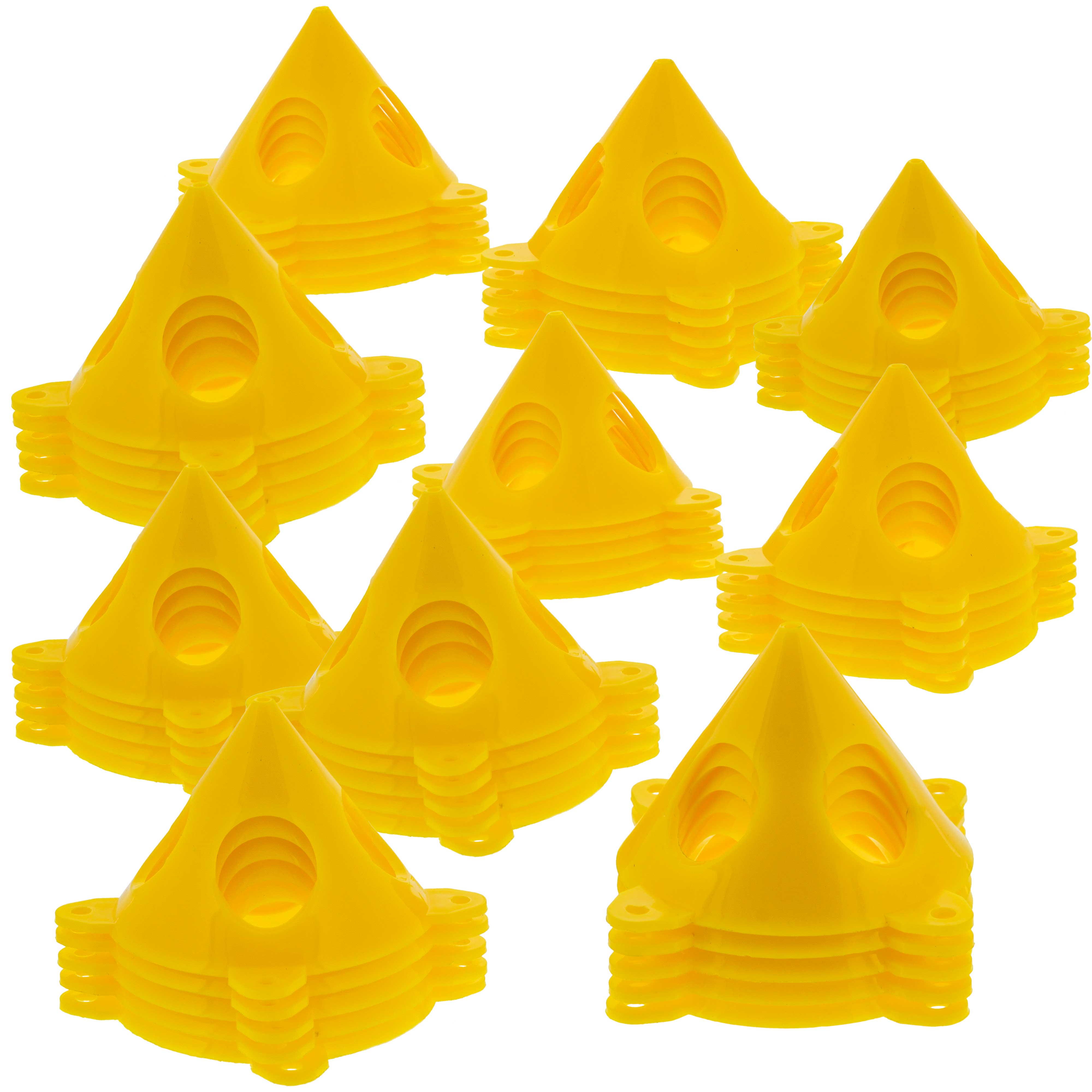 Yellow Cone Canvas & Cabinet Door Risers - Acrylic Epoxy Pouring Paint Support Stands (50 Pack) - Perfect for DIY Art Projects, Furniture Makeovers & Crafting