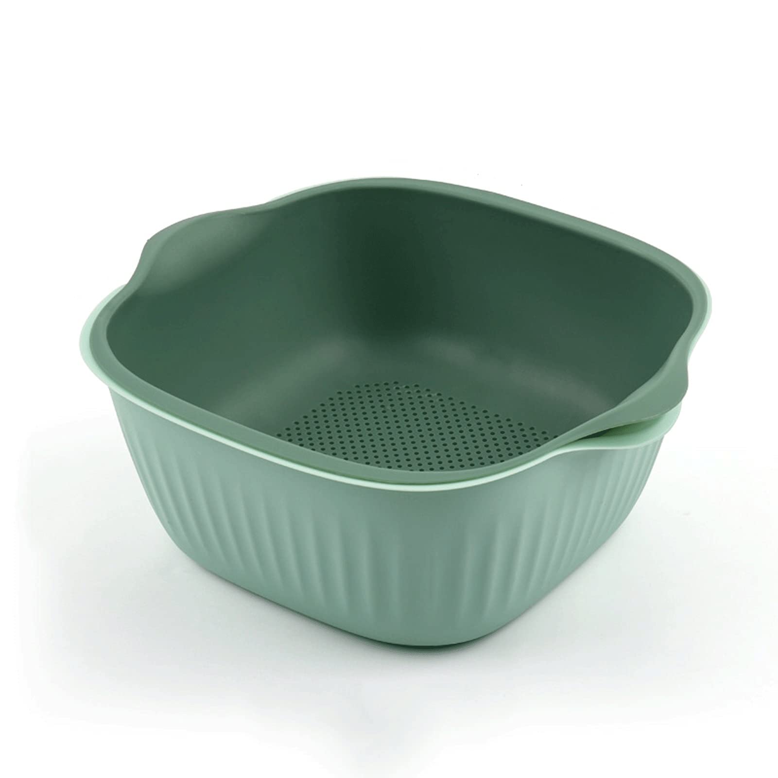 Double Layer Vegetable Strainer Basket - Durable Kitchen Colander for Washing Fruits, Vegetables & Rice - Perfect for Draining, Cleaning & Food Prep in Home Kitchens