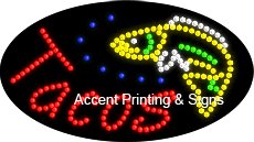 Energy Efficient LED Flashing & Animated Taco Sign - Perfect for Restaurants, Bars, and Mexican Food Businesses