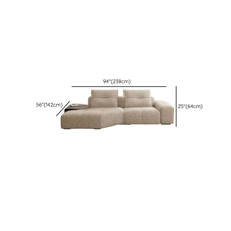 L-Shaped Sectional Sofa with Chaise Lounge for 2 People - Sturdy Hidden Support Frame - Perfect for Small Living Rooms, Apartments & Home Theater Seating
