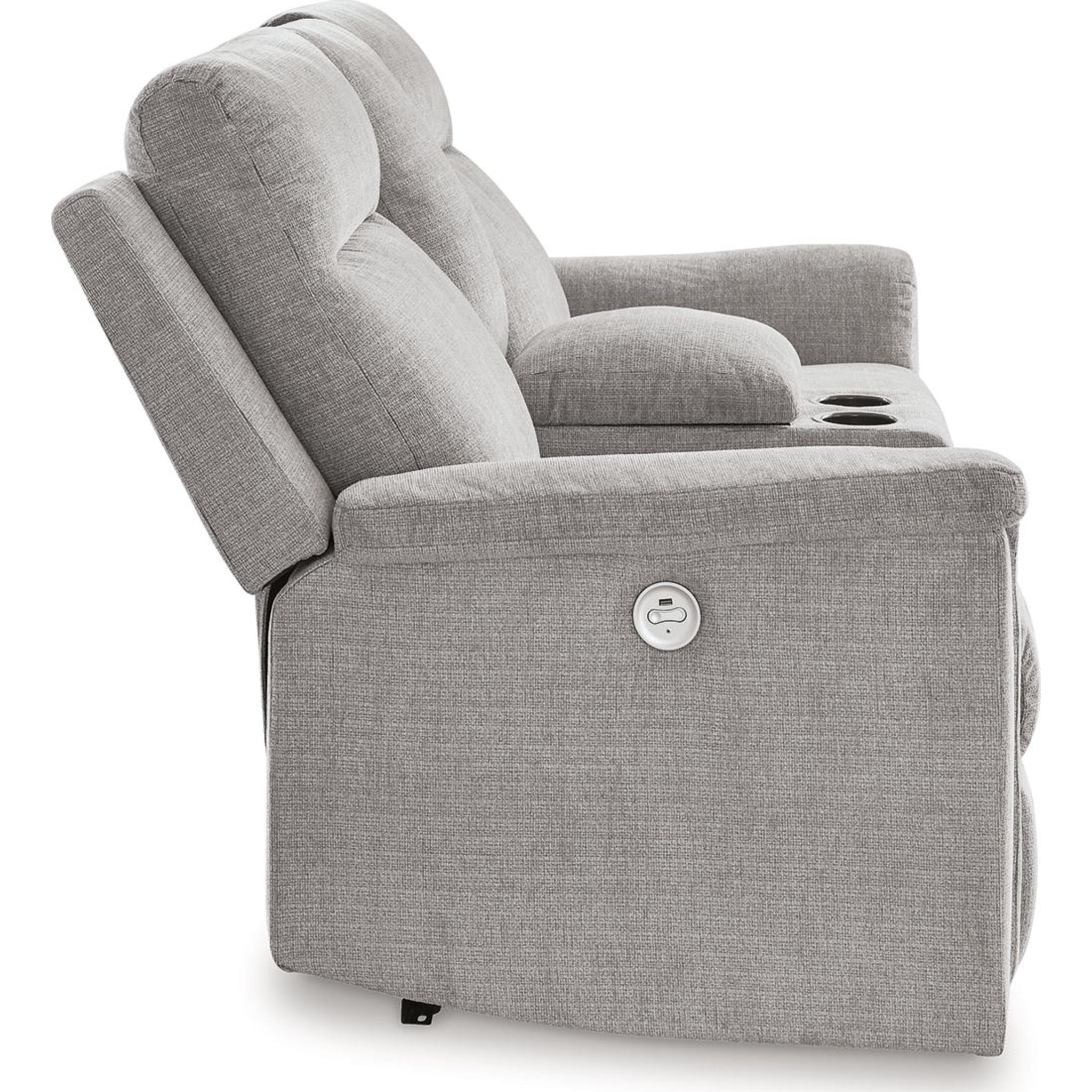 Barnsana Power Reclining Loveseat with Console - Modern Electric Recliner Sofa for Living Room, Home Theater & Family Room - Comfortable Dual Motor Couches with USB Charging & Cup Holders