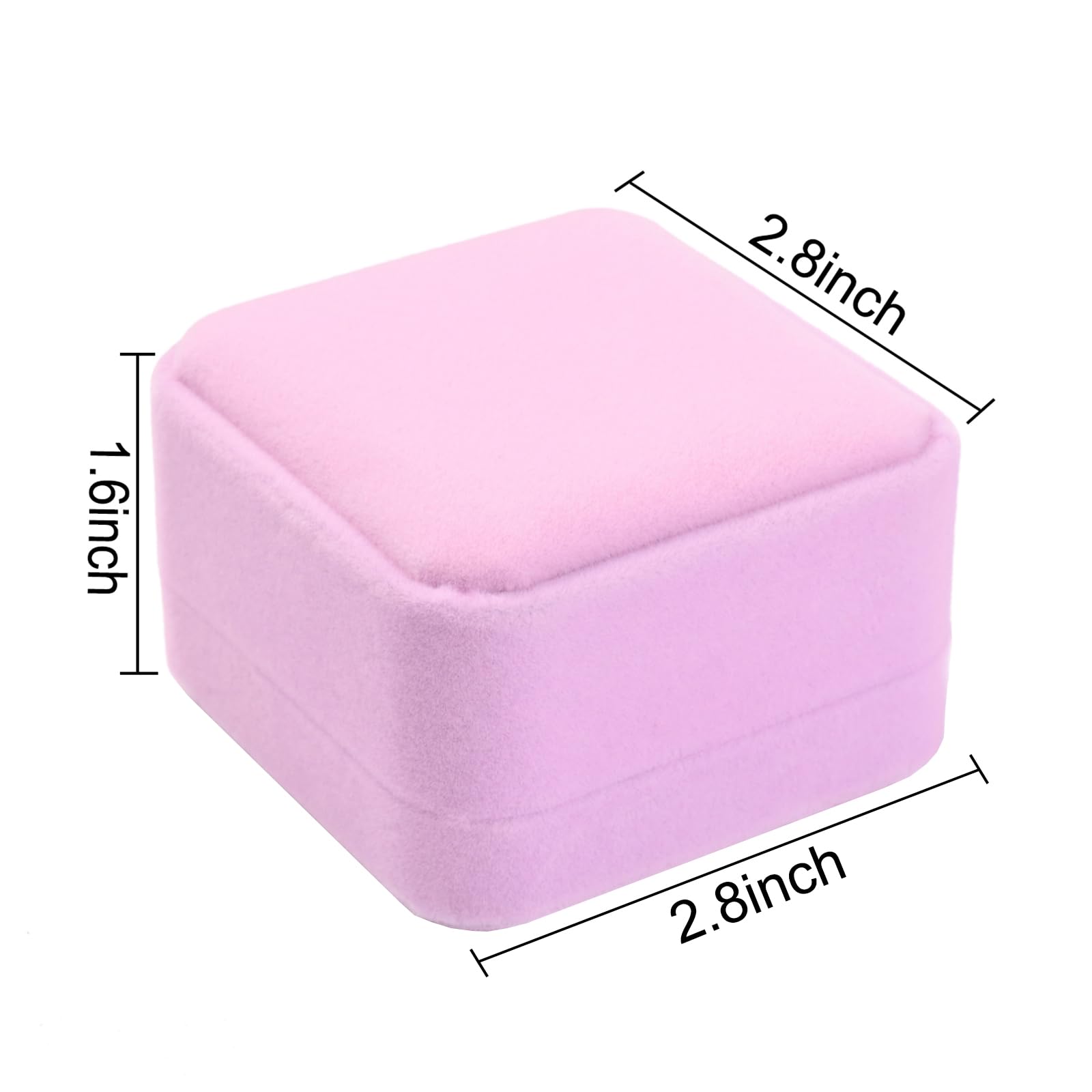 Luxury Velvet Jewelry Box for Necklace & Pendant - 2.8 x 2.8 x 1.6 Inch Pink Gift Box with Soft Lining, Perfect for Jewelry Display, Storage & Wedding Gift Giving