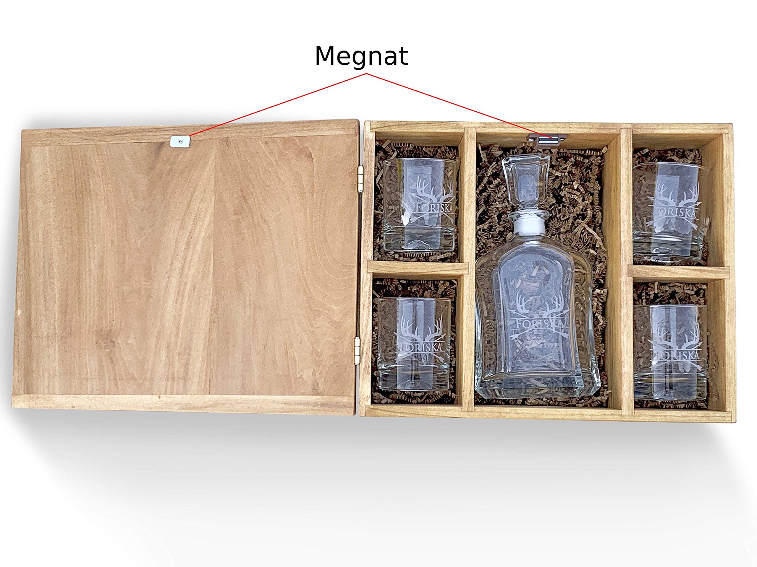 Personalized Whiskey Decanter Set with Wooden Box - 4 Whiskey Glasses Included - Perfect for Anniversary Gifts & Home Bar Decor - Elegant Liquor Serving Set for Special Occasions & Dinner Parties