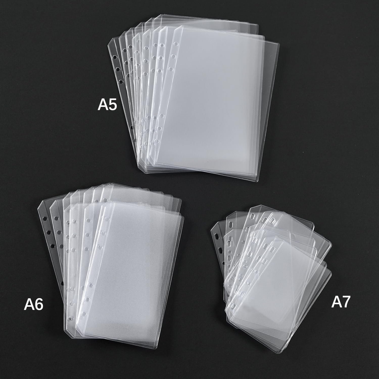 12PCS A5 Binder Pockets - No Zipper Cash Envelopes for Budgeting System | Clear PVC Money Organizer Pouches for 6-Ring Binder | Perfect for Savings Challenges, Bill Organization & Home Finance Management