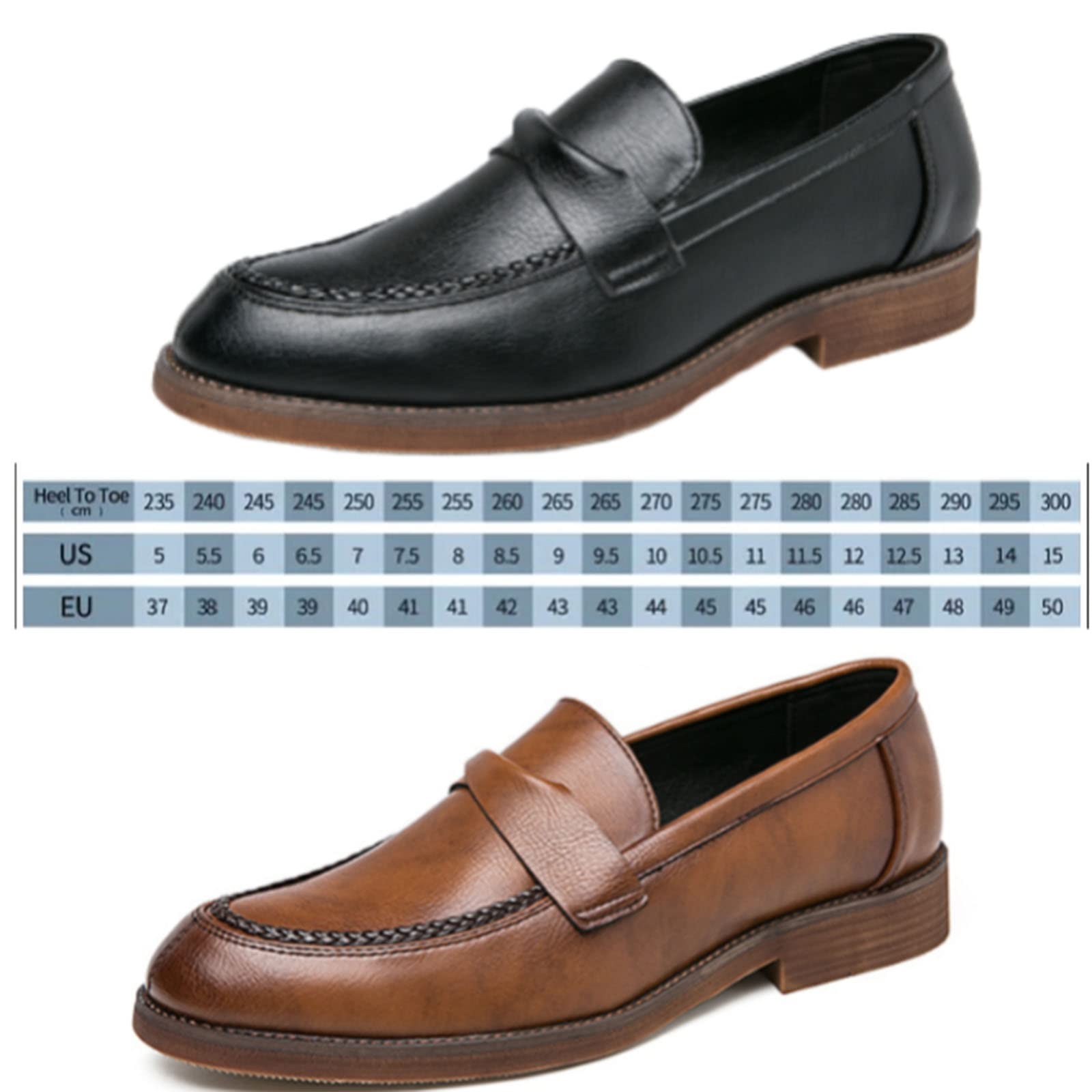 Men's Classic Penny Loafers - British Slip-On Leather Shoes for Business Casual | Comfortable & Stylish Dress Shoes for Office, Travel & Formal Occasions