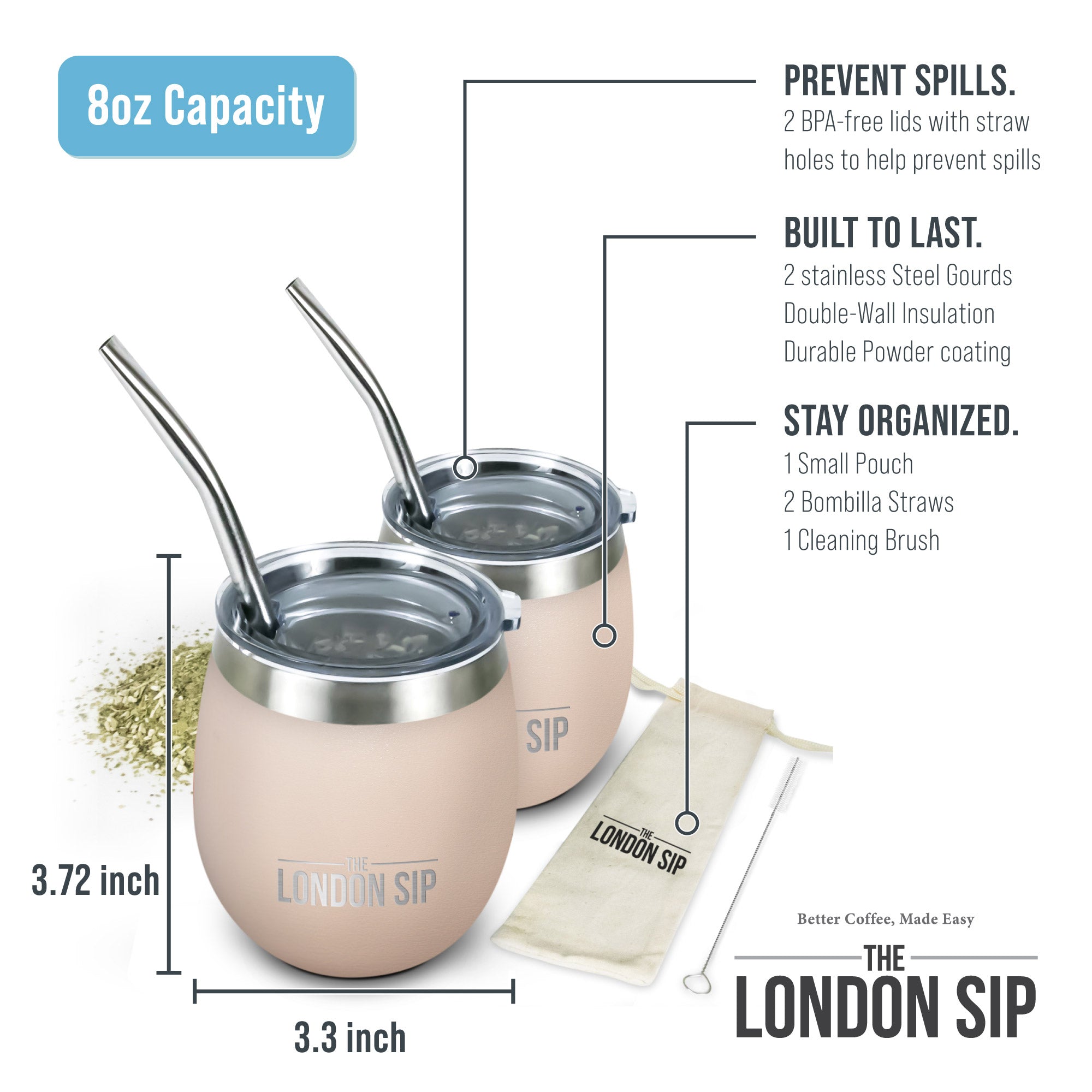 Premium Yerba Mate Gourd Cup Set with Bombilla - Traditional South American Tea Drinking Kit for Energy Boost & Social Gatherings - Perfect for Home, Office & Outdoor Use