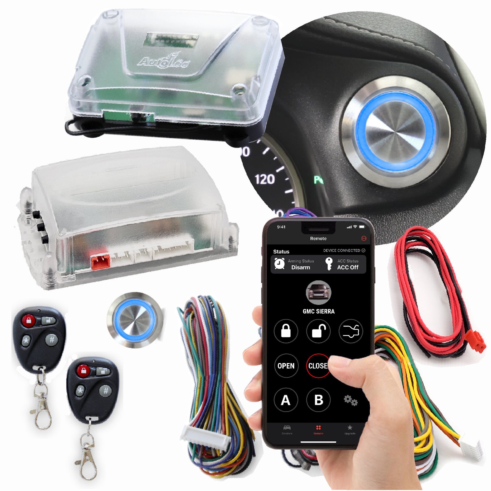 1901-1907 Oldsmobile Curved Dash Billet Push Button Switch - Engine Start Stop & Remote Start Keyless Entry Kit for Classic Car Restoration & Hot Rod Customization
