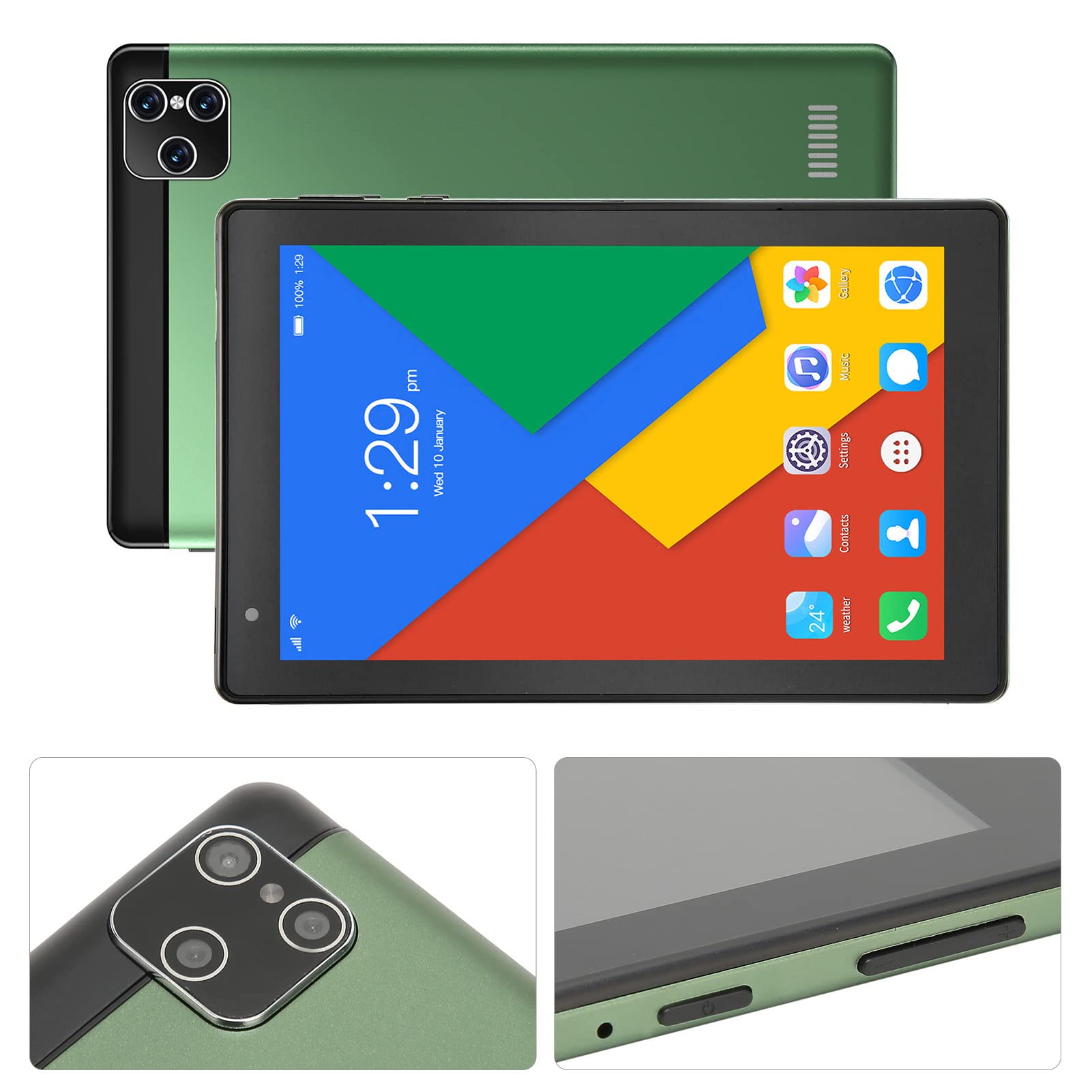 8 Inch Kids Tablet with Octa-Core Processor - 2GB RAM 32GB Storage, Dual Camera, WiFi & Bluetooth - IPS Screen Learning Tablet for Toddlers & Children Ages 6-12 (4500mAh Battery, Black/Green) - Perfect for Homeschooling, Educational Apps & Safe Entertainment