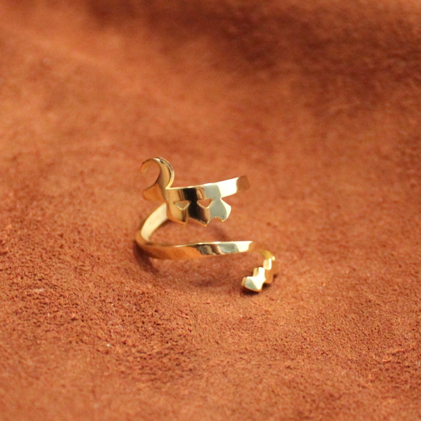14K Gold Persian Parsi Love Eshgh Ring - Elegant Handmade Jewelry Gift for Women, Anniversary, Valentine's Day & Special Occasions