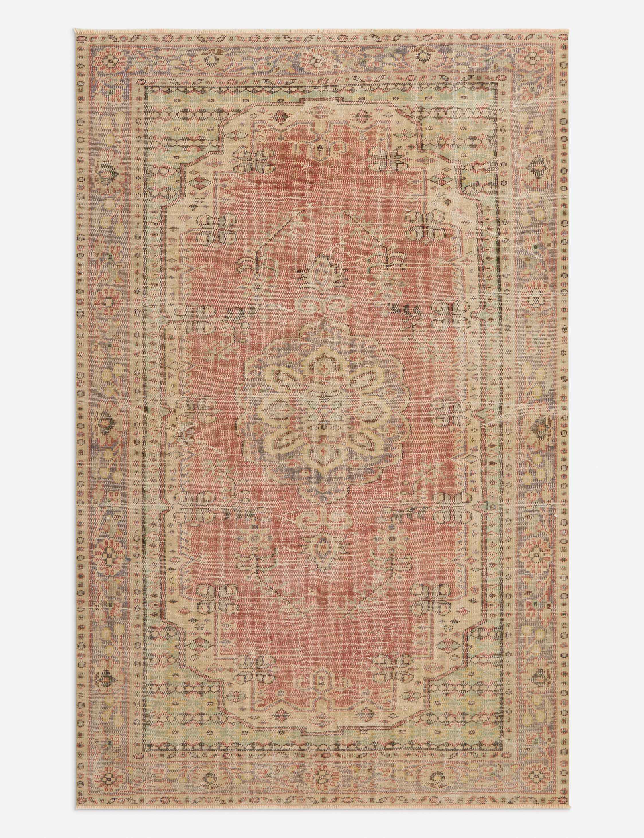 Handmade Vintage Turkish Wool Rug 5'9