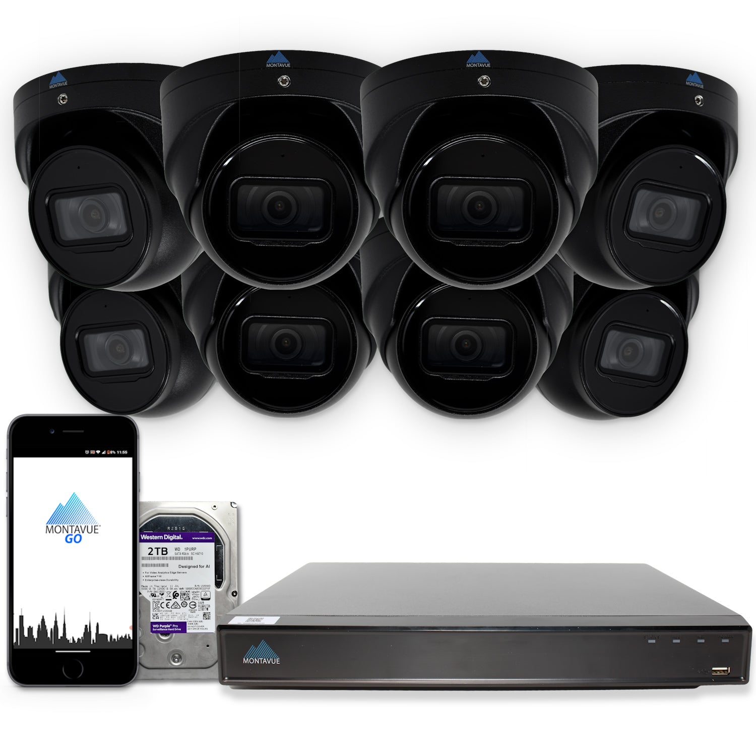 MTT8108 X Package - 8MP 4K SMD 4.0 Turret Security Camera System with 8 Channel NVR and 2TB HDD | Indoor/Outdoor Surveillance for Home & Business Security