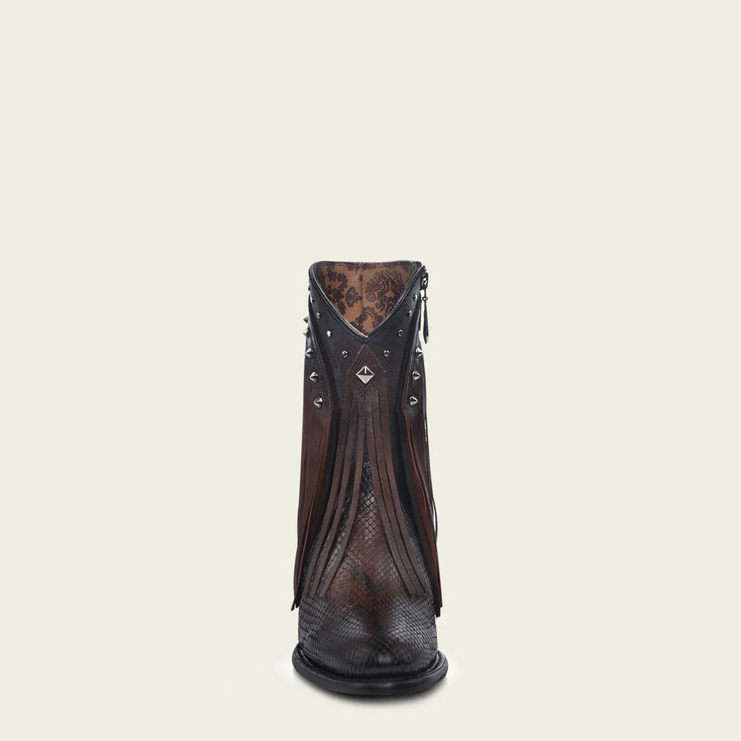 Women's Cuadra Chocolate Western Cowgirl Python Leather Ankle Boots - Stylish & Comfortable for Country Rides, Rodeos & Night Out
