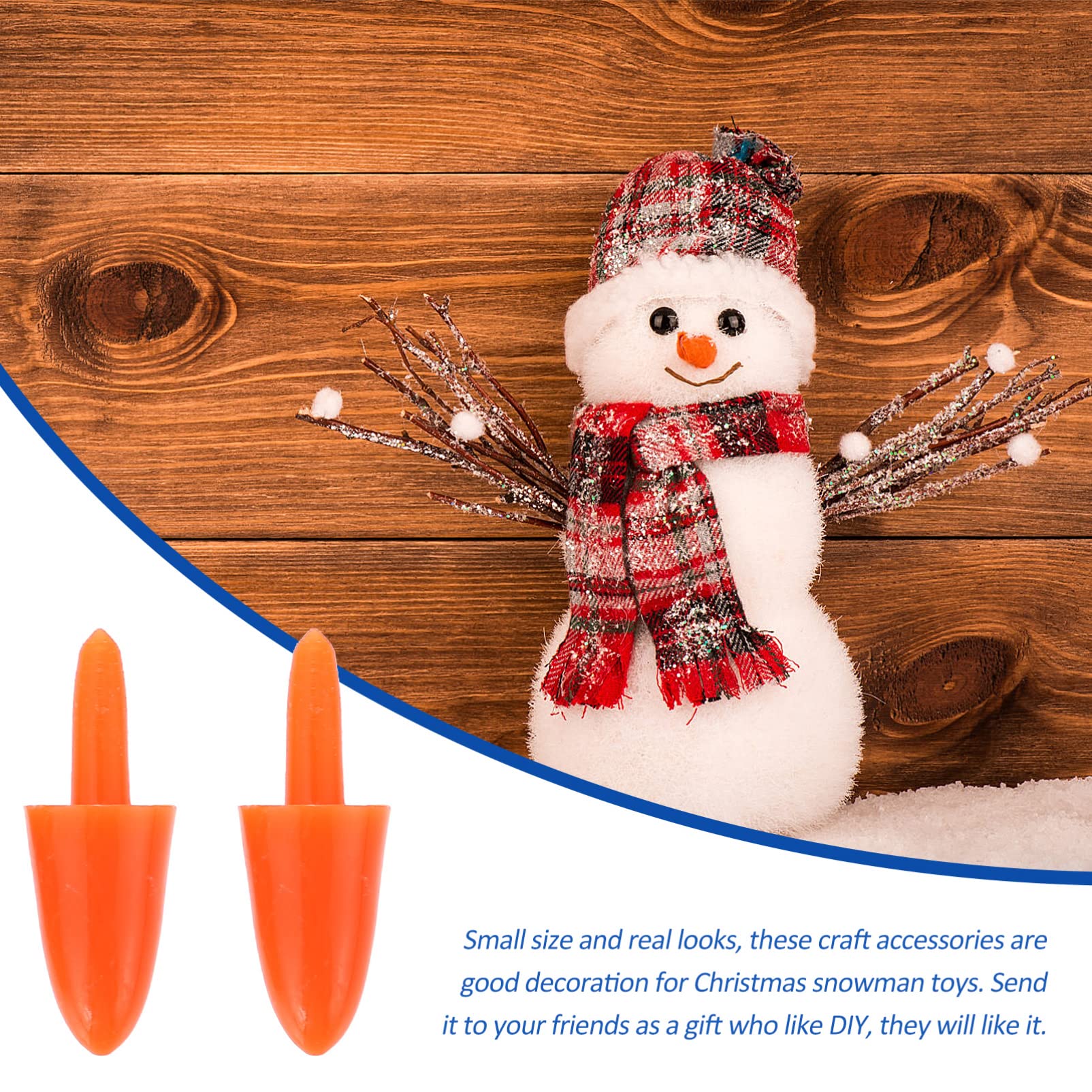 200pcs Plastic Snowman Noses - DIY Christmas Craft Accessories for Holiday Snowman Making, Decorations & Winter Party Favors - Perfect for Christmas Tree Ornaments, Winter Crafts & Kids' Holiday Activities