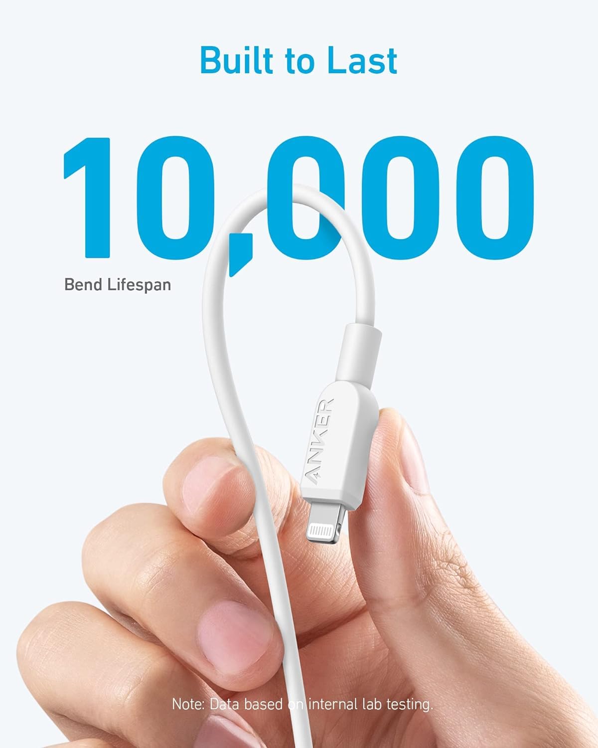 Anker USB C to Lightning Cable 10ft - MFi Certified Fast Charging Cable for iPhone 14/13/12/11/X/XS/XR - White (Charger Not Included) | Perfect for Home, Office & Travel Charging