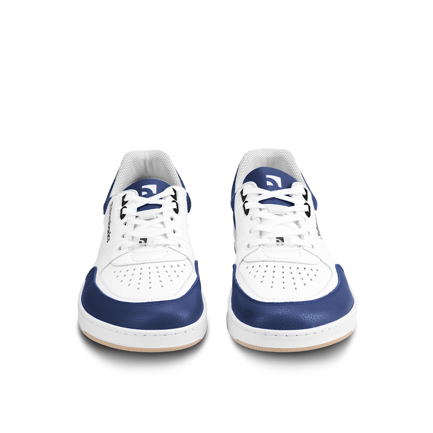 Barebarics Wave Barefoot Sneakers for Men & Women - White & Dark Blue Minimalist Shoes for Running, Walking & Gym Workouts