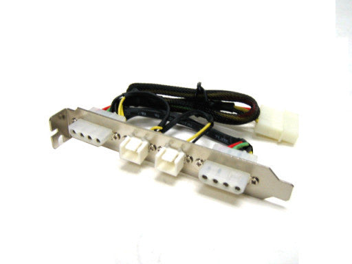 PCI Transfer Panel with 2x 4-Pin Molex Power & 2x 3-Pin Connectors - Ideal for PC Case Modding, Cable Management & Custom Computer Builds